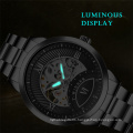 Winner 286 2019 Mens Automatic Watch Mechanical Luminous Hand Skeleton Business Black Stainless Steel Band Watches Relogio